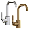 Brass Modern Faucet Design With Curved Spout And Sleek Handle Details