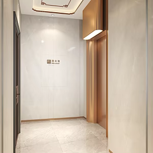 Light Luxury Elevator Hall 3d model