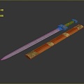 Modern Sword Officer Sword Long Sword Sheath 3d model