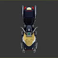 Futuristic Sci Fi Motorcycle With Sleek Metallic Design Gold Accents And Mechanical Details