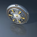 Swing Door Decorative Metal Hardware With Round Silver Base And Yellow Components