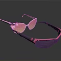 Stylish Pink And Black Sunglasses With Bow Decoration And Gradient Dark Lenses