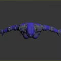 Futuristic Female Game Movie Character In Blue Metallic Armor With Sci Fi Design