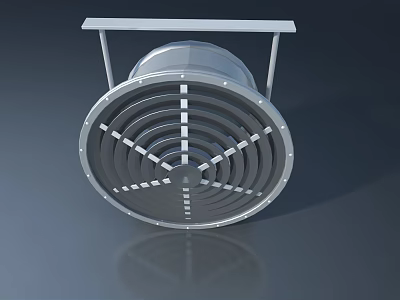 Modern Metal Swing Door With Circular Radial Structure And Top Rectangular Frame 3d model
