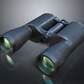 Black Binoculars With Green Lens Classic Design For Outdoor Observation
