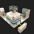 Modern Sales Office Interior With Glass Display Cabinets Reception Desk Tables Chairs And Decorative Elements
