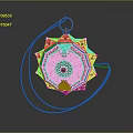 Golden Tea Set With Intricate Patterns Circular Design Red Gem Center And Chain Decoration