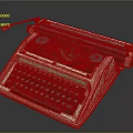 Vintage Typewriter With Classic Design Mechanical Keyboard And Roller Parts