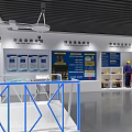 Cultural Center Safety Corridor With Yellow Black Warning Stripes And Safety Signs