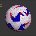 Modern Silver Blue Red Geometric Pattern Soccer Ball For Daily Sports Use