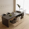 Modern Dining Table and Chair Combination Island Table Dining Table Dining Chair Single Chair 3d model