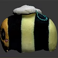Cute Plush Bee Toy With Yellow Black Stripes And White Cloud Decoration