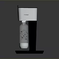 Smart Computerized Beverage Dispenser With Silver Black Design And Transparent Water Bottle 3d model