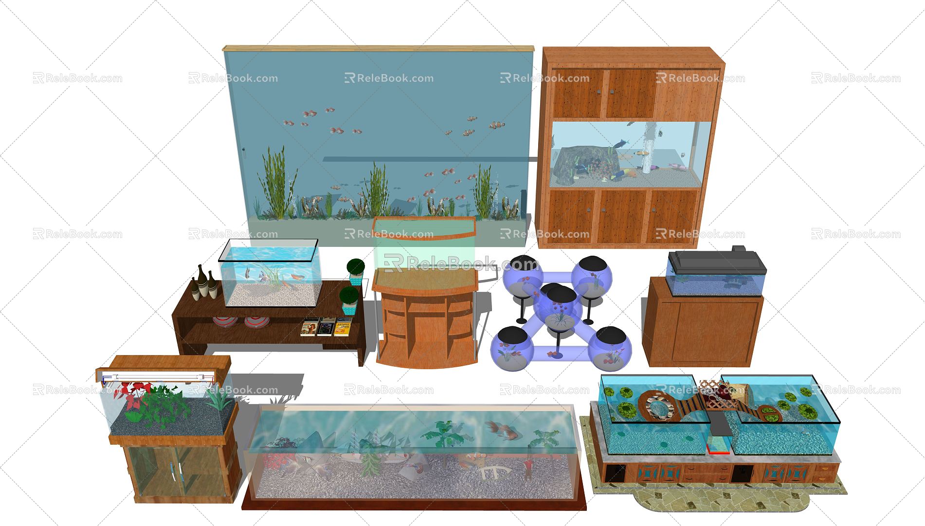 Modern Fish Tank Aquarium 3d model