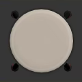 Modern Upholstered Bar Stool With White Seat And Black Metal Legs