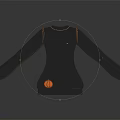 Gray High Neck Long Sleeve Sweater With Orange Pumpkin Design On Black Background With Reflection