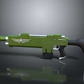 Green Gun With Wing Emblem Black Grip And Metal Parts Design