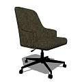 Comfortable Fabric Office Chair With Armrests And Five Star Caster Base 3d model
