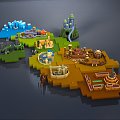 Modern Cartoon Scene Cartoon Castle Animation Castle Castle Fortress 3d model