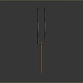 Garden Ornament With Wooden Base Metal Rods And White Target Design