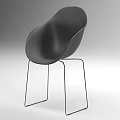 Modern Black Leisure Chair With Curved Seat And Sleek Metal Legs Design