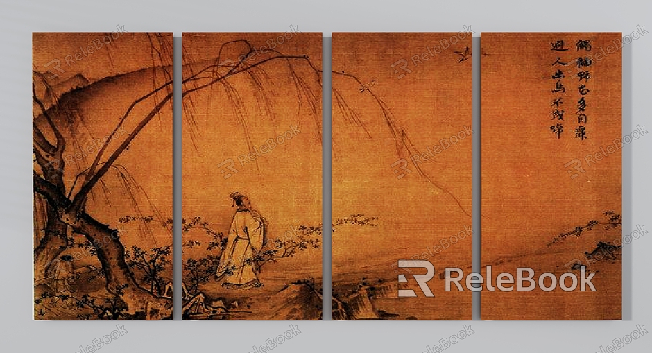 New Chinese Hanging Painting, Landscape, Character, Mood model