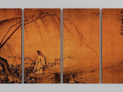 New Chinese Hanging Painting, Landscape, Character, Mood model