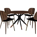 Modern Dining Table and Chair Combination Round Dining Table and Chair Combination Negotiation Table and Chair 3d model