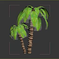 Realistic 3D Palm Trees With Lush Green Leaves And Textured Trunks