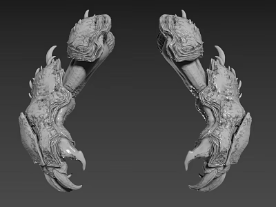 Intricate Fantasy Creature Claws 3D Model With Scales Spikes And Detailed Textures 3d model