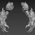 Intricate Fantasy Creature Claws 3D Model With Scales Spikes And Detailed Textures