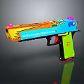 Colorful Water Gun With Bright Orange Blue Green And Cartoon Pattern For Kids