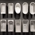 Various Bathtub Designs Showcasing Different Shapes And Modern Styles 3d model