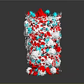 3D Organ Structure With Red Blue White Fibrous Hair Like Components