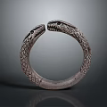 Artistic Snake Inspired Bracelet With Two Facing Heads And Intricate Scaled Pattern 3d model