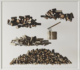 modern wood pile 3d model
