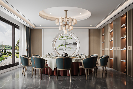 New Chinese Private Room Restaurant Private Room 3d model