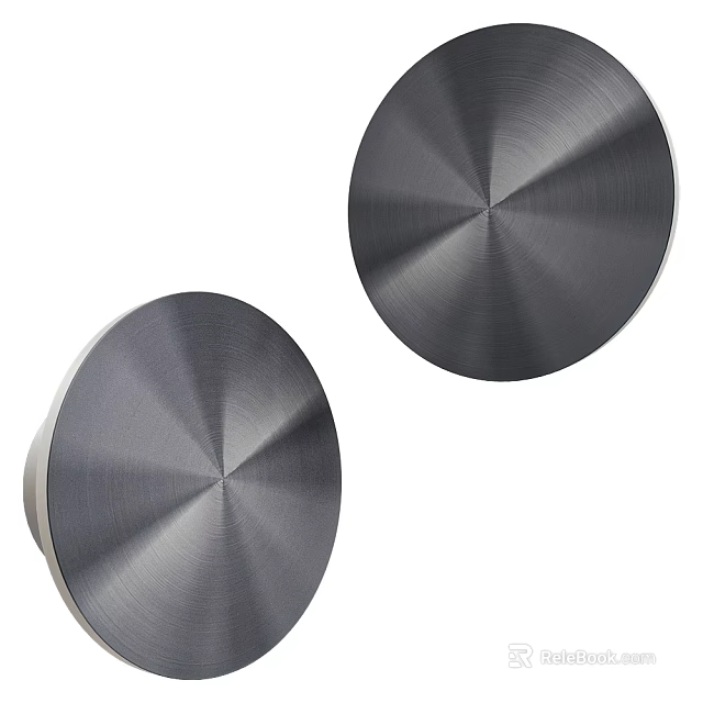 Modern Silver Metallic Circular Wall Lights With Radial Pattern For Home Lighting 3d model 