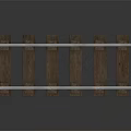 Railroad Track Structure with Wooden Sleepers and Metal Rails 3D Model Design
