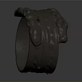 Unique Black Bracelet With Intricate Raised Patterns For Daily Fashion Accessory
