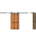 Industrial LOFT Barn Door Wooden Barn Door Hanging Rail Door Slide Rail Door 3d model