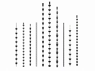 Decorative Hanging Pendants With Various Chain Designs And Different Shapes 3d model