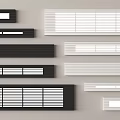 Modern Black And White Grille Lights Featuring Various Grille Patterns And Sizes 3d model