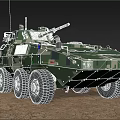 Military Armored Vehicle With Camouflage Paint 6x6 Wheel Drive Mounted Machine Gun For Desert Terrain