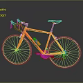 Orange Allez Sport Road Bicycle with Black Handlebars Saddle Water Bottle Cage and Reflection