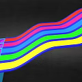 Vibrant Colorful Wavy Lines With Rainbow Hues On Black Background