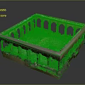 Ancient Architecture Model With Stone Arches Decorative Columns And Central Structure