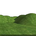 Park Landscape With Green Grass And Rolling Hills Open Natural View