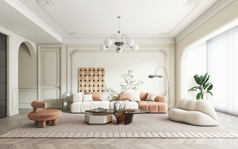 French Living Room 3d model