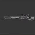 Advanced Sniper Rifle With Precision Scope Metallic Finish And Reflective Surface